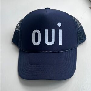 Clare V Navy Blue 'Oui' Trucker Hat